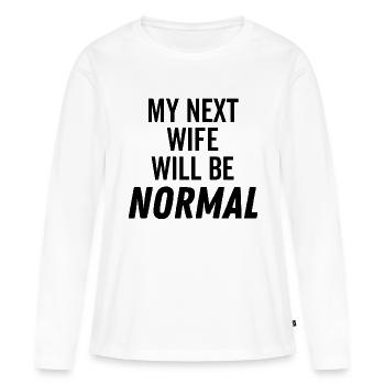 Ma prochaine femme sera normale - T-shirt manches longues Premium bio Femme - blanc - Devant - Julia (174cm)