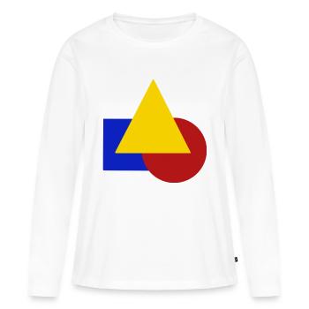 Geometrisch - Frauen Premium Bio Langarmshirt - Weiß - Vorne - Julia (174cm)