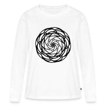 Motif de mandala rond - T-shirt manches longues Premium bio Femme - blanc - Devant - Julia (174cm)