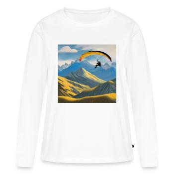 Hauts de l’Himalaya - T-shirt manches longues Premium bio Femme - blanc - Devant - Julia (174cm)