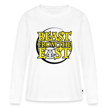 bête de l’est de la RDA née - T-shirt manches longues Premium bio Femme - blanc - Devant - Julia (174cm)