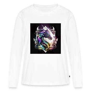 dragon mystique - T-shirt manches longues Premium bio Femme - blanc - Devant - Julia (174cm)