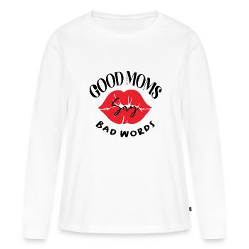 Les bonnes mamans disent de gros mots. Belles citations disant pour - T-shirt manches longues Premium bio Femme - blanc - Devant - Julia (174cm)