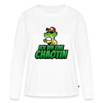 Ich bin eine Chaotin - Frauen Premium Bio Langarmshirt - Weiß - Vorne - Julia (174cm)