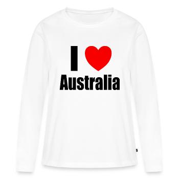 J’adore l’Australie - T-shirt manches longues Premium bio Femme - blanc - Devant - Julia (174cm)