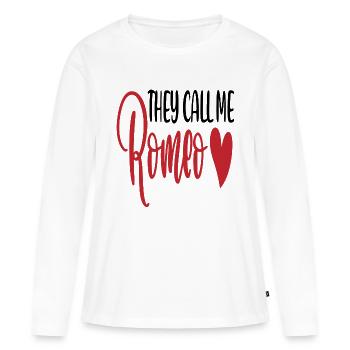 Ils m’appellent Roméo - T-shirt manches longues Premium bio Femme - blanc - Devant - Julia (174cm)