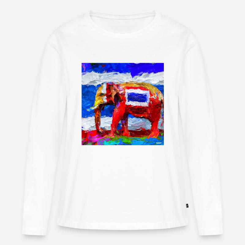 help_for_elephants_14 - Frauen Premium Bio Langarmshirt - Weiß