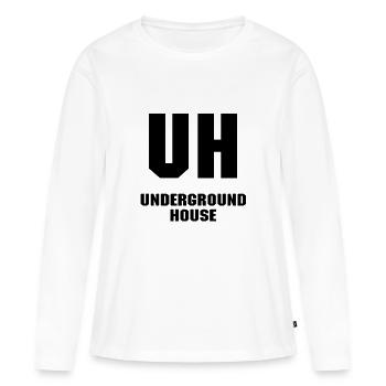 Underground House Black Font - Frauen Premium Bio Langarmshirt - Weiß - Vorne - Julia (174cm)