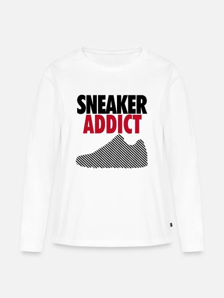 Sneaker Addict - Frauen Premium Bio Langarmshirt - Weiß