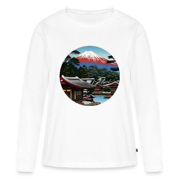 Mount Fuji in Digital Art - Women's Premium Organic Long Sleeve Shirt - white - Front - Julia (174cm)