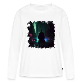 Néon dans la ville et protecteur du monde - T-shirt manches longues Premium bio Femme - blanc - Devant - Julia (174cm)