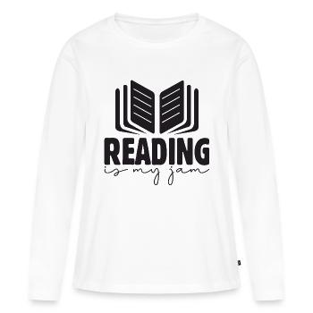 Reading is my Jam - Women's Premium Organic Long Sleeve Shirt - white - Front - Julia (174cm)