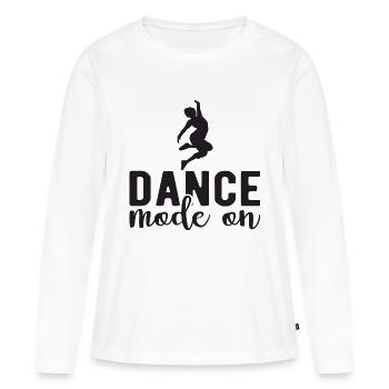 Dance Mode on - Frauen Premium Bio Langarmshirt - Weiß - Vorne - Julia (174cm)