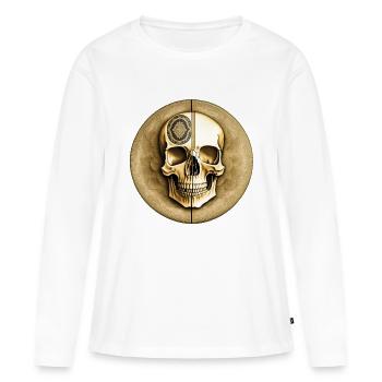 Un crâne d’un genre particulier - T-shirt manches longues Premium bio Femme - blanc - Devant - Julia (174cm)