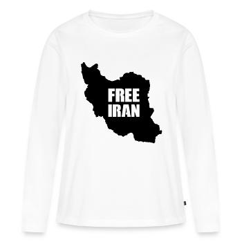Iran libre - T-shirt manches longues Premium bio Femme - blanc - Devant - Julia (174cm)