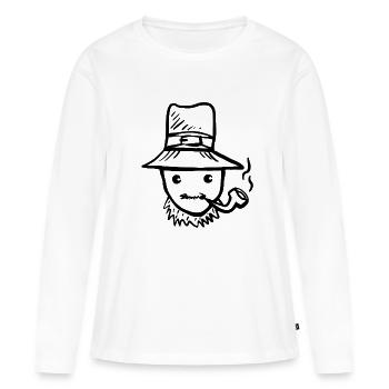 Leprechaun St. Patrick Day - Women's Premium Organic Long Sleeve Shirt - white - Front - Julia (174cm)