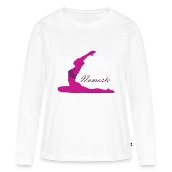 Namaste Yoga - Frauen Premium Bio Langarmshirt - Weiß - Vorne - Julia (174cm)