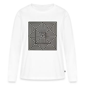 Île - T-shirt manches longues Premium bio Femme - blanc - Devant - Julia (174cm)