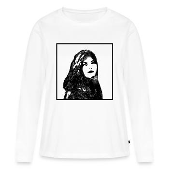 Portrait de femme 45 Princesse Zaida - T-shirt manches longues Premium bio Femme - blanc - Devant - Julia (174cm)