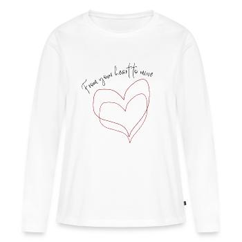 From your heart to mine - Frauen Premium Bio Langarmshirt - Weiß - Vorne - Julia (174cm)