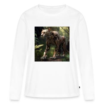 Panter 2 - T-shirt manches longues Premium bio Femme - blanc - Devant - Julia (174cm)