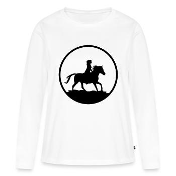 cavalier - T-shirt manches longues Premium bio Femme - blanc - Devant - Julia (174cm)