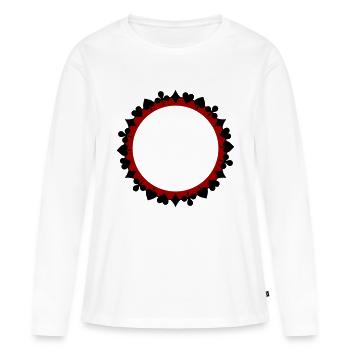 Kranz Spielkarten Skat zweifarbig invertiert - Frauen Premium Bio Langarmshirt - Weiß - Vorne - Julia (174cm)