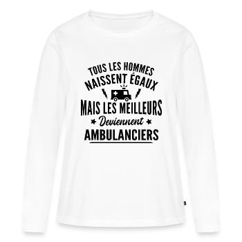 les meilleurs sont ambulanciers / ambulancier - T-shirt manches longues Premium bio Femme - blanc - Devant - Julia (174cm)