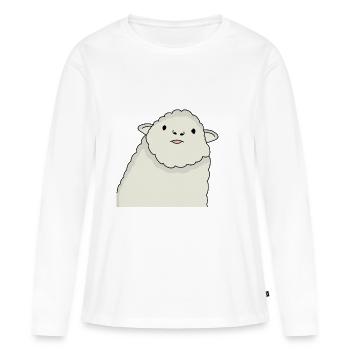 Mouton Blaaa - T-shirt manches longues Premium bio Femme - blanc - Devant - Julia (174cm)