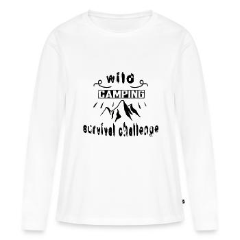 Wild Camping Survival Challenge - T-shirt manches longues Premium bio Femme - blanc - Devant - Julia (174cm)
