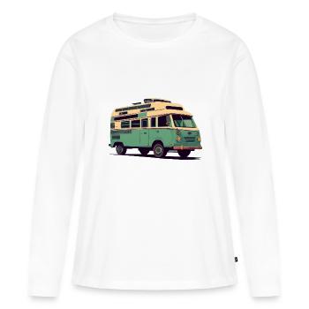 Votre campeur chéri - T-shirt manches longues Premium bio Femme - blanc - Devant - Julia (174cm)