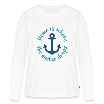 Home is Where the Anchor Drops - Women's Premium Organic Long Sleeve Shirt - white - Front - Julia (174cm)