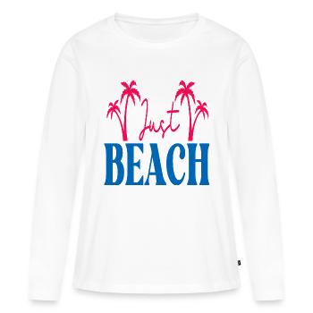 Juste la plage - T-shirt manches longues Premium bio Femme - blanc - Devant - Julia (174cm)