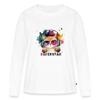 superstar - Frauen Premium Bio Langarmshirt - Weiß - Vorne - Julia (174cm)