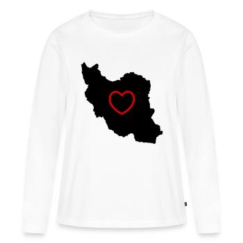 Amour de l’Iran - T-shirt manches longues Premium bio Femme - blanc - Devant - Julia (174cm)