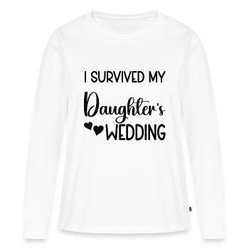J’ai survécu au mariage de ma fille - T-shirt manches longues Premium bio Femme - blanc - Devant - Julia (174cm)