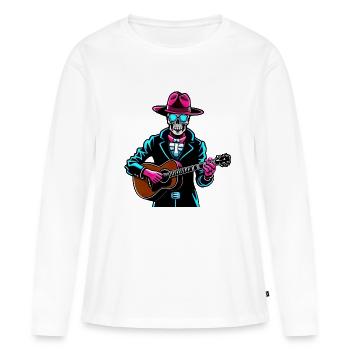 skeleton guitar top - T-shirt manches longues Premium bio Femme - blanc - Devant - Julia (174cm)