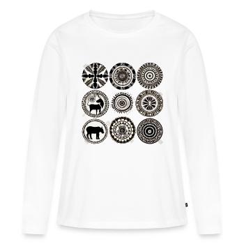 Afrikanische Folklore - Frauen Premium Bio Langarmshirt - Weiß - Vorne - Julia (174cm)
