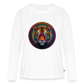 Indian Tiger2 - Women's Premium Organic Long Sleeve Shirt - white - Front - Julia (174cm)