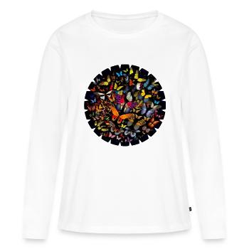 Les essaims de papillons sont un phénomène naturel - T-shirt manches longues Premium bio Femme - blanc - Devant - Julia (174cm)