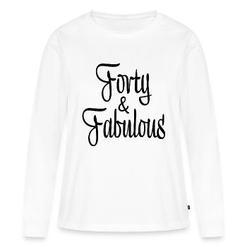 Quarante & Fabuleux - T-shirt manches longues Premium bio Femme - blanc - Devant - Julia (174cm)