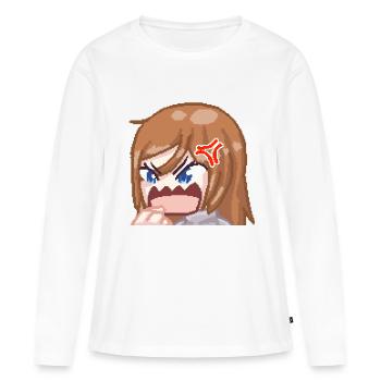 Pillowg1rl Emote Rage - Frauen Premium Bio Langarmshirt - Weiß - Vorne - Julia (174cm)