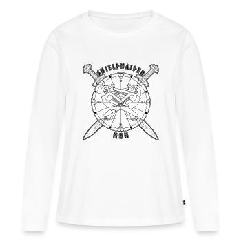 Shieldmaiden Mum - Protector of the Norse Lineage - Women's Premium Organic Long Sleeve Shirt - white - Front - Julia (174cm)