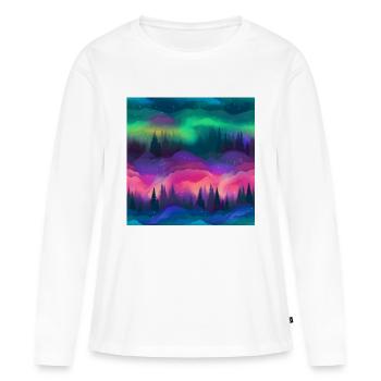 Northern Lights Glow: Northern Lights Collection - T-shirt manches longues Premium bio Femme - blanc - Devant - Julia (174cm)