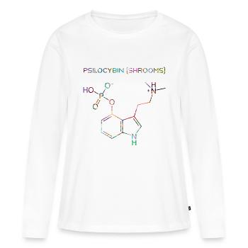 Molécule de psilocybine - T-shirt manches longues Premium bio Femme - blanc - Devant - Julia (174cm)