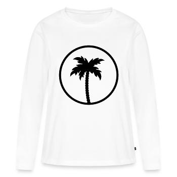palmier - T-shirt manches longues Premium bio Femme - blanc - Devant - Julia (174cm)