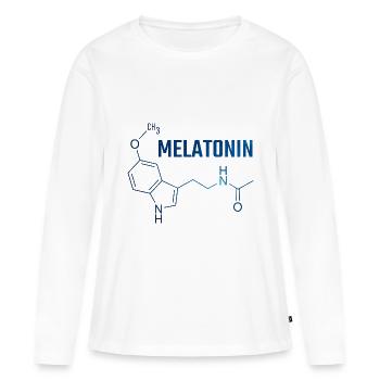 molécule de mélatonine - T-shirt manches longues Premium bio Femme - blanc - Devant - Julia (174cm)