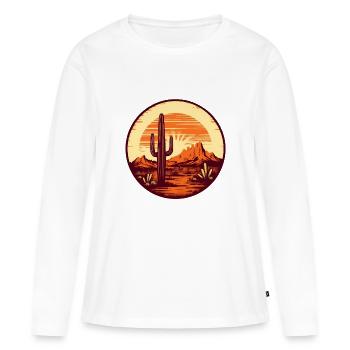 Désert texan - T-shirt manches longues Premium bio Femme - blanc - Devant - Julia (174cm)