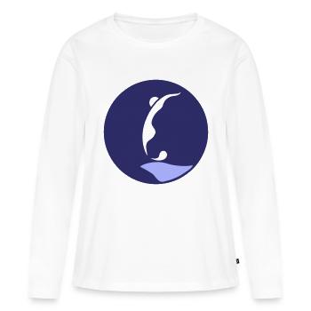 Commencement. Le grand saut dans l’inconnu - T-shirt manches longues Premium bio Femme - blanc - Devant - Julia (174cm)