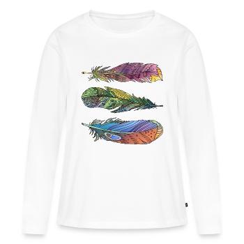 Stylo - T-shirt manches longues Premium bio Femme - blanc - Devant - Julia (174cm)